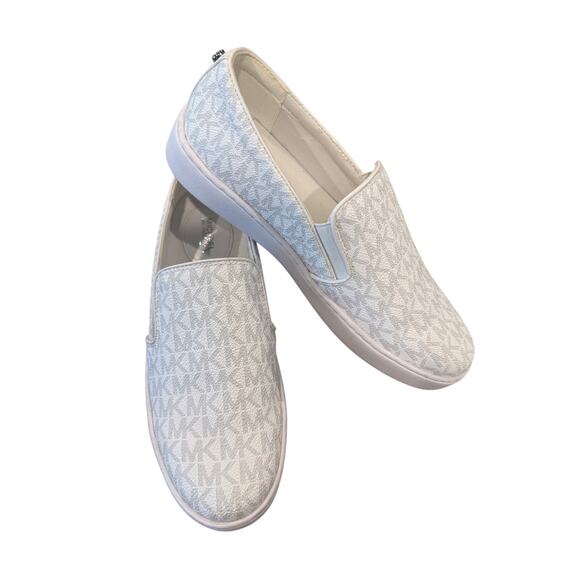 Michael Kors Shoes - Michael Kors Women's Keaton Slip-On Signature Logo Sneakers White Size 8.5